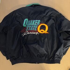 Vintage CROWN Quaker State Racing Windbreaker Jacket XXL Embroidered NASCAR USA